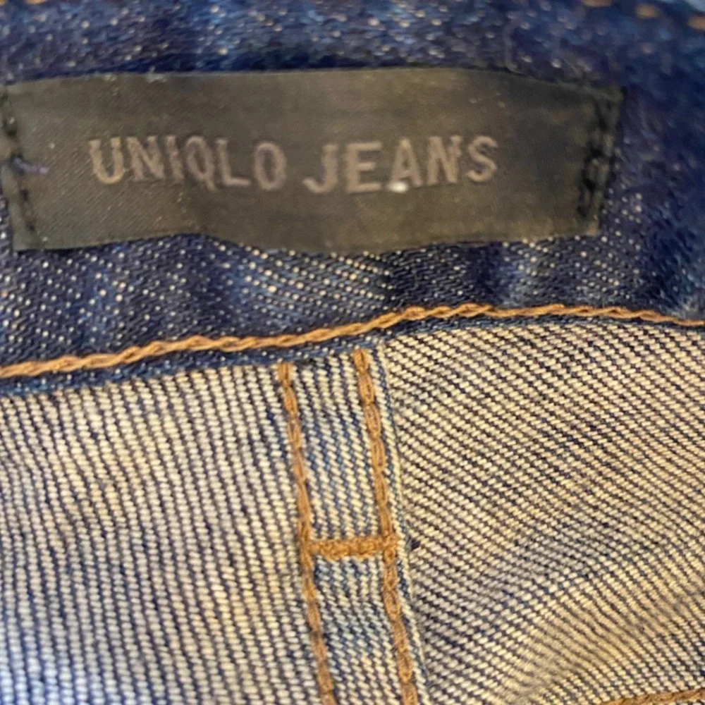 Uniqlo Jeans 31x30 Selvedge Slim Straight Vintage Wash Stretch Blue Denim Japan